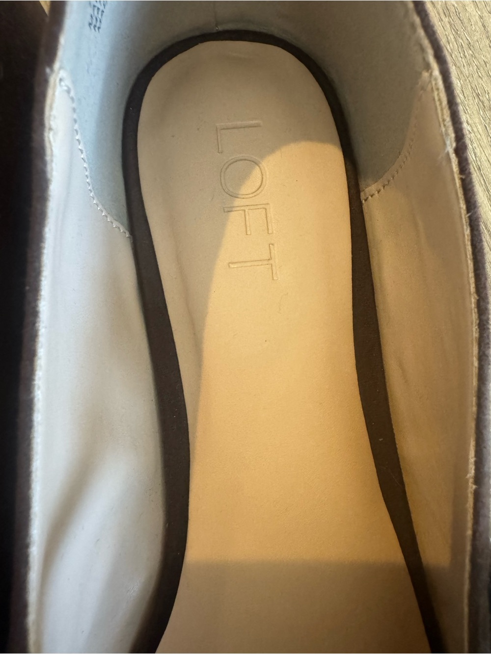LOFT Women's Dark Brown Suede Mary Jane Flats with Buckle - Picture 2 of 4
